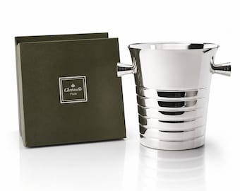 Christofle Champagne Bucket Silver Plated Chrome Modern Luxury Folio France
