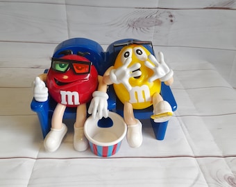 Vintage Candy Dispenser M&ms Red and Yellow 3D Movie Scene, Rider