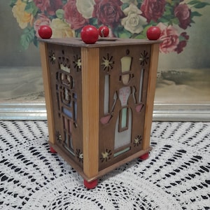 Vintage Smoker Incense Burner in the form of a lantern standing and hanging, hand carved decoration for Christmas, Erzgebirge Germany, 70s