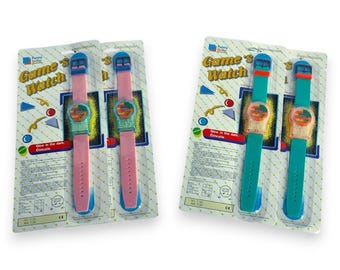 Funny Drole Game's Wristwatch Pink or Blue New Sealed Vintage