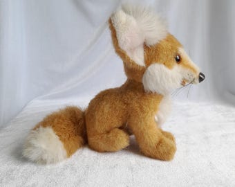 Steiff Fox Plush Germany Yellow Button Vintage Collectible - Etsy