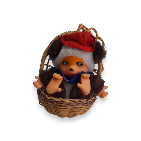 パンダンダ Monchhichi Monchhichi Panda Figure Plush Vinyl Japan Retro Vintage
