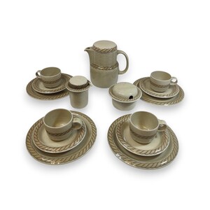Thomas Rosenthal Corda Arena koffieservies porselein beige Duitse vintage