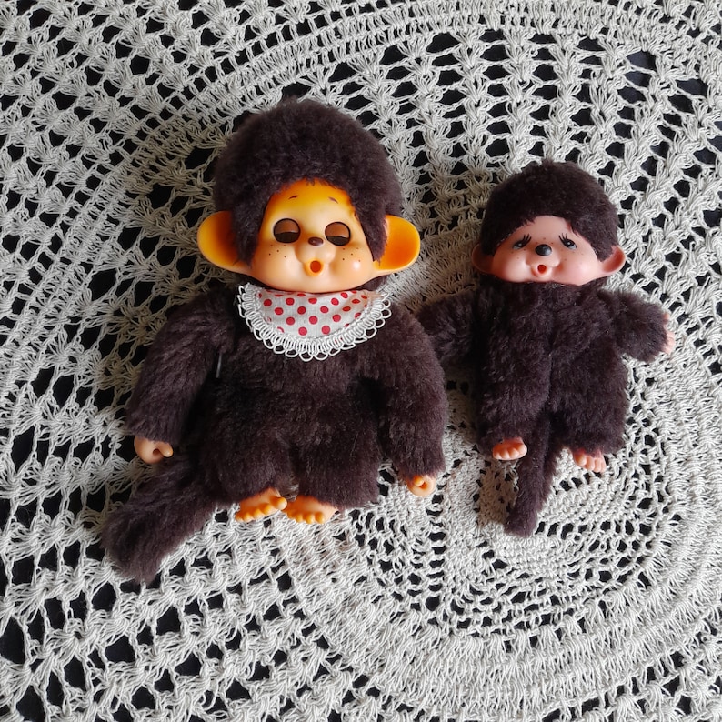 Monchhichi Sekiguchi plush toy, vintage Monchhichi, rubber face monkey, japanese toy, Japan vintage, vintage toy