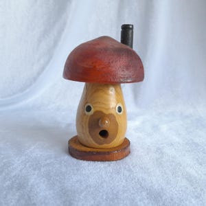 Vintage mushroom Smoker Incense Burner, hand painted decoration for Christmas, Erzgebirge Germany Toy