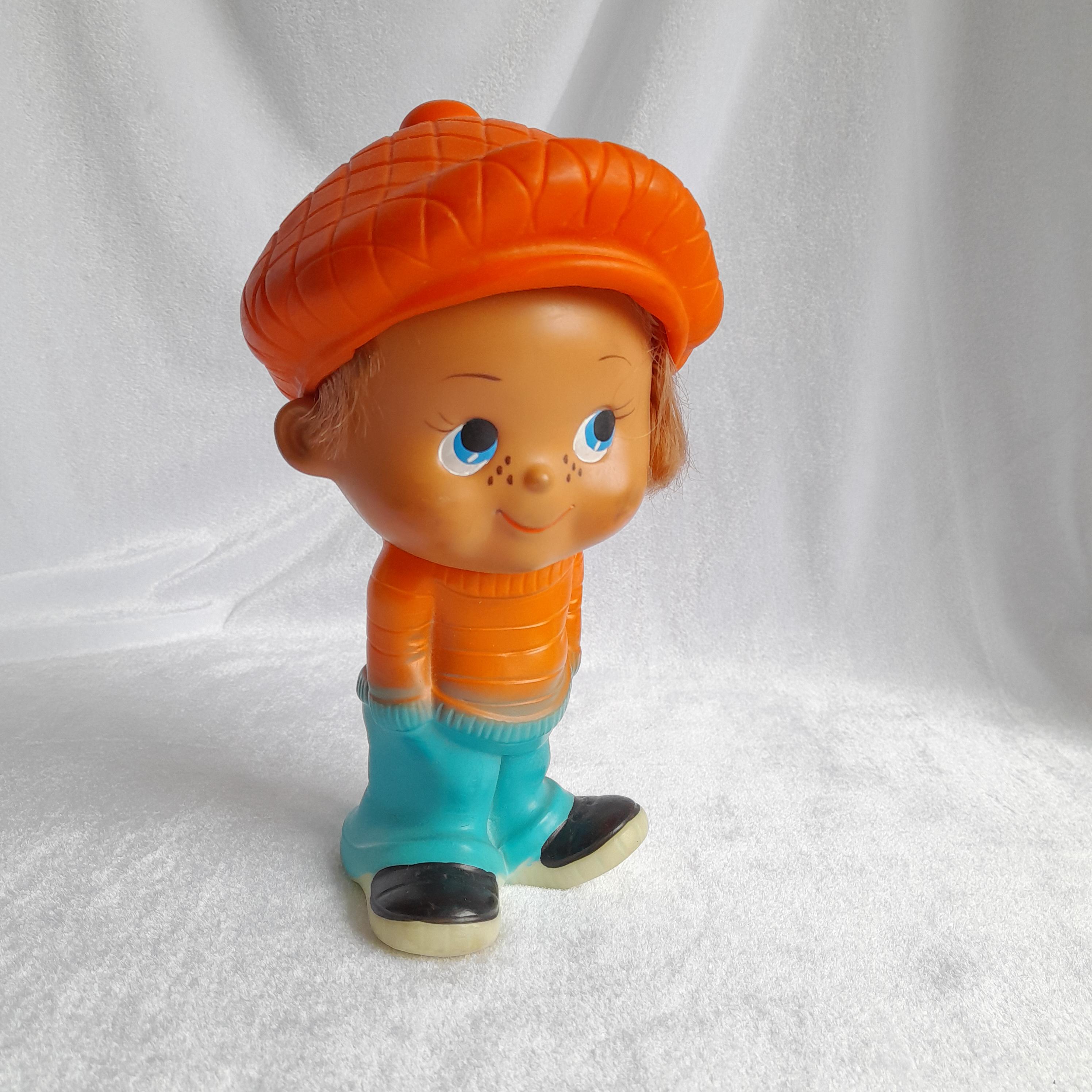 Vintage Rubber Boy Doll: Orange Hair, USSR Toy - Etsy