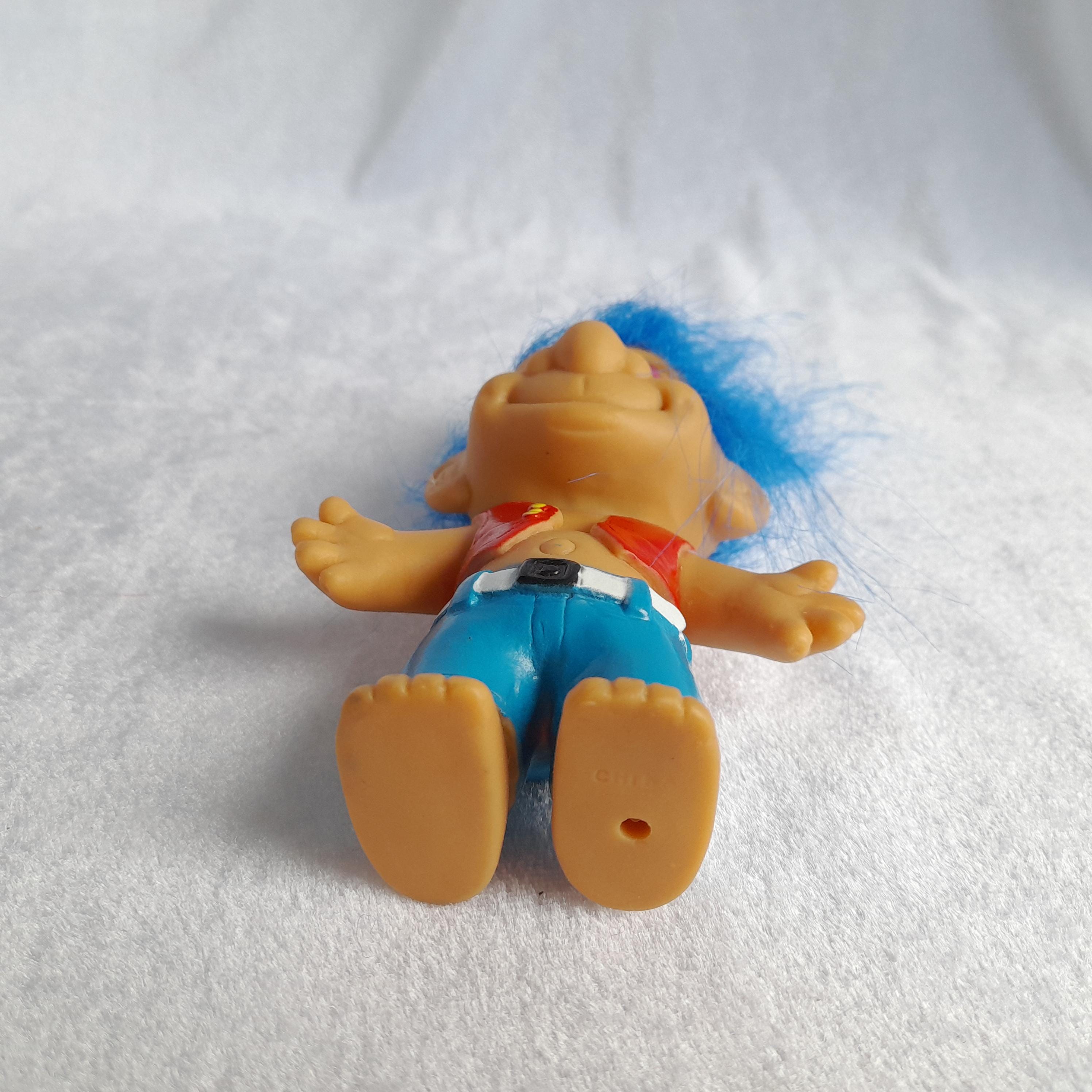 ヴィンテージ トロール人形：明るい髪の 90 年代のレトロなおもちゃ