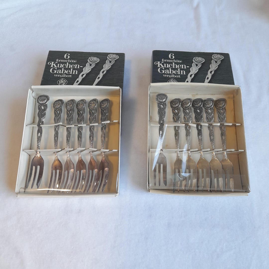 ANTIKO(ドイツ) ヒルデスハイムローズ ケーキフォーク 6本 純銀 ドイツAntiko ヒルデスハイムローズ デザートフォーク6本セット