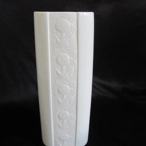 Vintage Rosenthal Germany White Faces Relief Vase by Bjorn Wiinblad