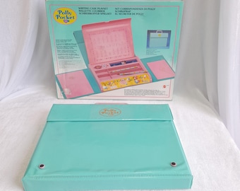 Estuche de escritura Polly Pocket Bluebird 1990 - Embalaje original - Buen estado vintage