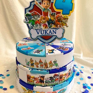 Cani, zampe, torta di carta, personalizzata, da 12 a 36 pezzi di torta in scatola per torta