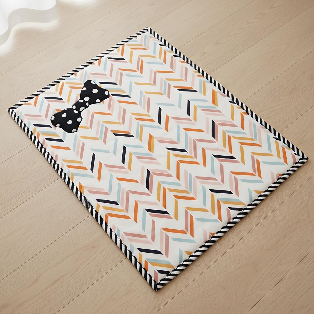 Colorful Chevron Quilted Tummy Time Rug | Modern Geometric Nursery ...
