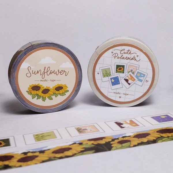 Washi-tapes polaroid/sunflower