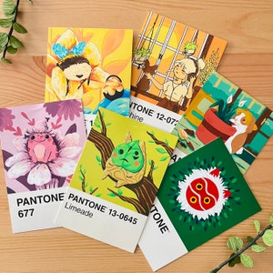 Imprime des cartes postales Pantone à la gouache