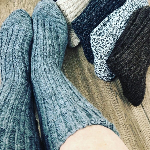 Gebreide wollen sokken, universele sokken, warmste sokken, dikke sokken, dikke wollen sokken, wintersokken