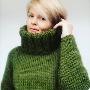 Green roll neck jumper womens sales