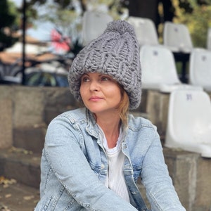 Hand Knit Wool Hat, Very Warm And Thick Pure Wool Hat, Super Chunky  Winter Hats, beanie Hat, Unisex Hat, Slouchy Hat, Christmas gift
