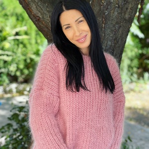 Chunky mohair Wool,Luxury Mohair Sweater, Natural Mohair Jumper, Wool Pullover, Fuzzy Mohair, Hand knit Mohair Wool, Handmade Mohair Jumper