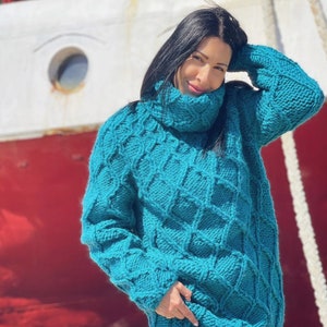 Abito in lana perfetto, abiti lunghi in lana lavorati a mano, maglione in lana tunica, abito da donna morbido elegante e sexy, regalo personalizzato per una donna speciale