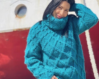 Perfect Wool Dress, Long Hand Knit Wool Dresses, Tunic Wool Sweater, Classy and Sexy Soft Women Dress, Custom Gift for Special Woman
