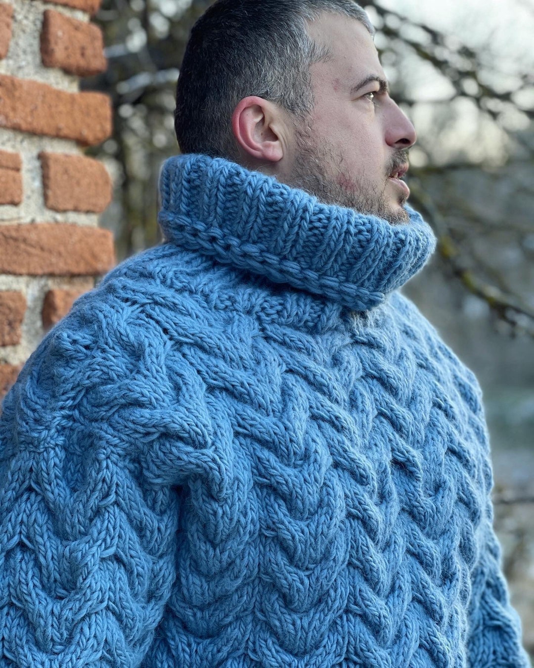 Hand Knit Super Chunky Sweater Bulky Jumper Pure Wool - Etsy