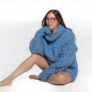 Hand Knit Super Chunky Sweater, Bulky Jumper, Pure wool Sweater, Women Winter Jumpers, Knitted Pullover, Winter Sweaters, Thick and Heavy