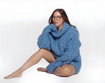 Hand Knit Super Chunky Sweater, Bulky Jumper, Pure wool Sweater, Women Winter Jumpers, Knitted Pullover, Winter Sweaters, Thick and Heavy