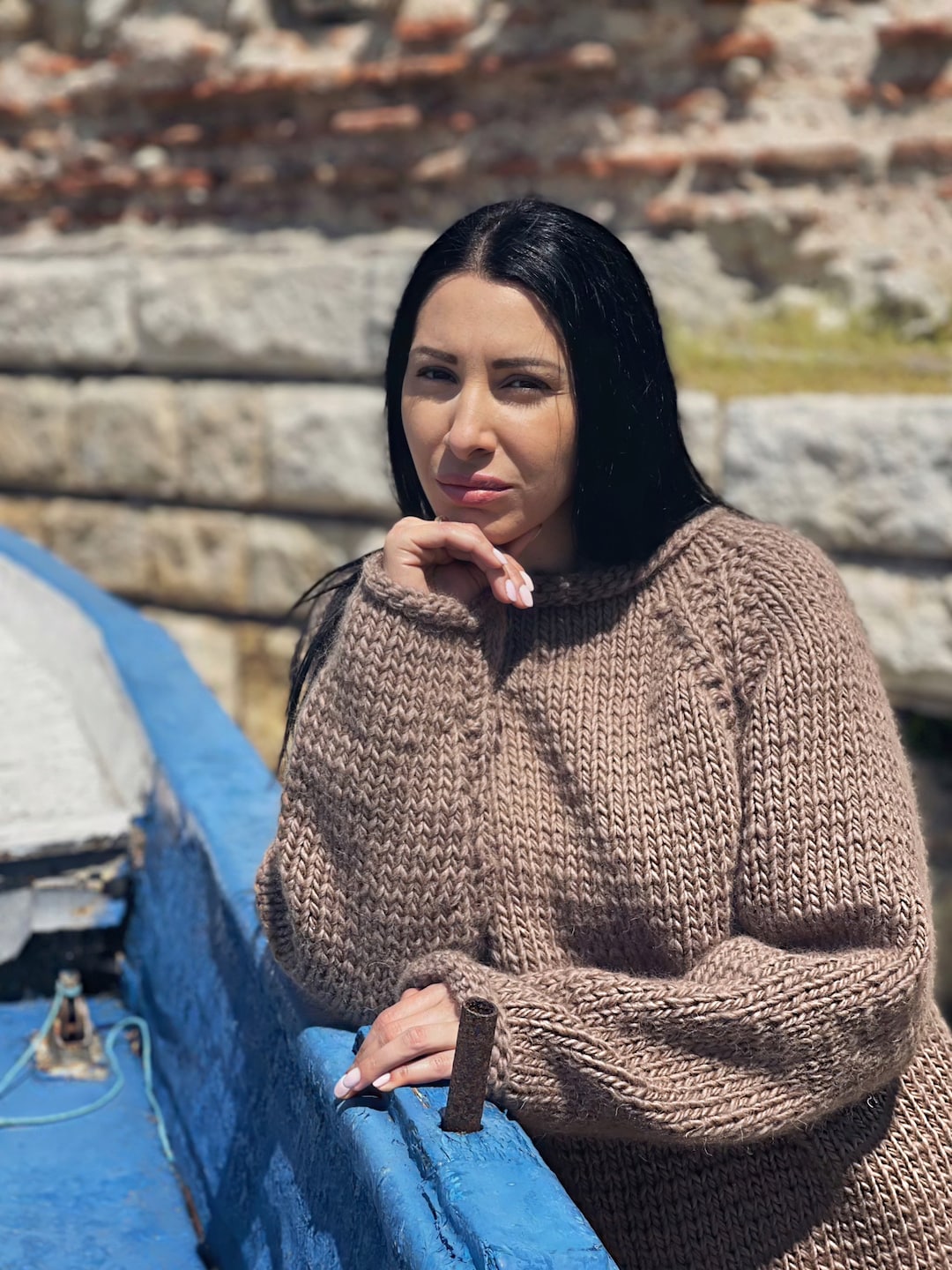 Suéter de lana simple para días casuales de otoño invierno