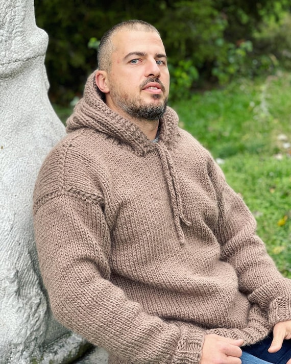 Wool Hoodie Pullover, Winter Hoodie Sweater, Mens Jumper, Bad Boy Sweater,  Warm and Cosy Sweater, Christmas Gift for Him -  Canada
