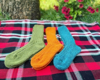 Wolle gestrickte Socken, sehr weiche und bequeme Wollsocken, dicke Wollsocken, dicke Wolle Hausschuhe, Wintersocken, kalte Tage Socken