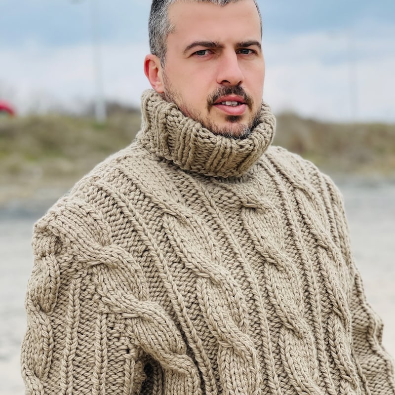 Cable Knit Sweater Men - Etsy