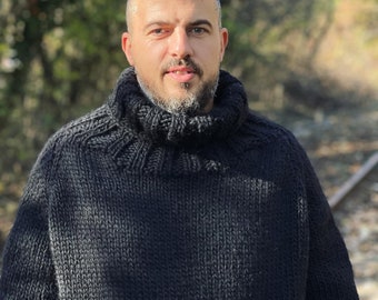 Winter Men’s Jumper, Hand knit Sweater, Very warm Jumper, Big Man Jumper, gift to him