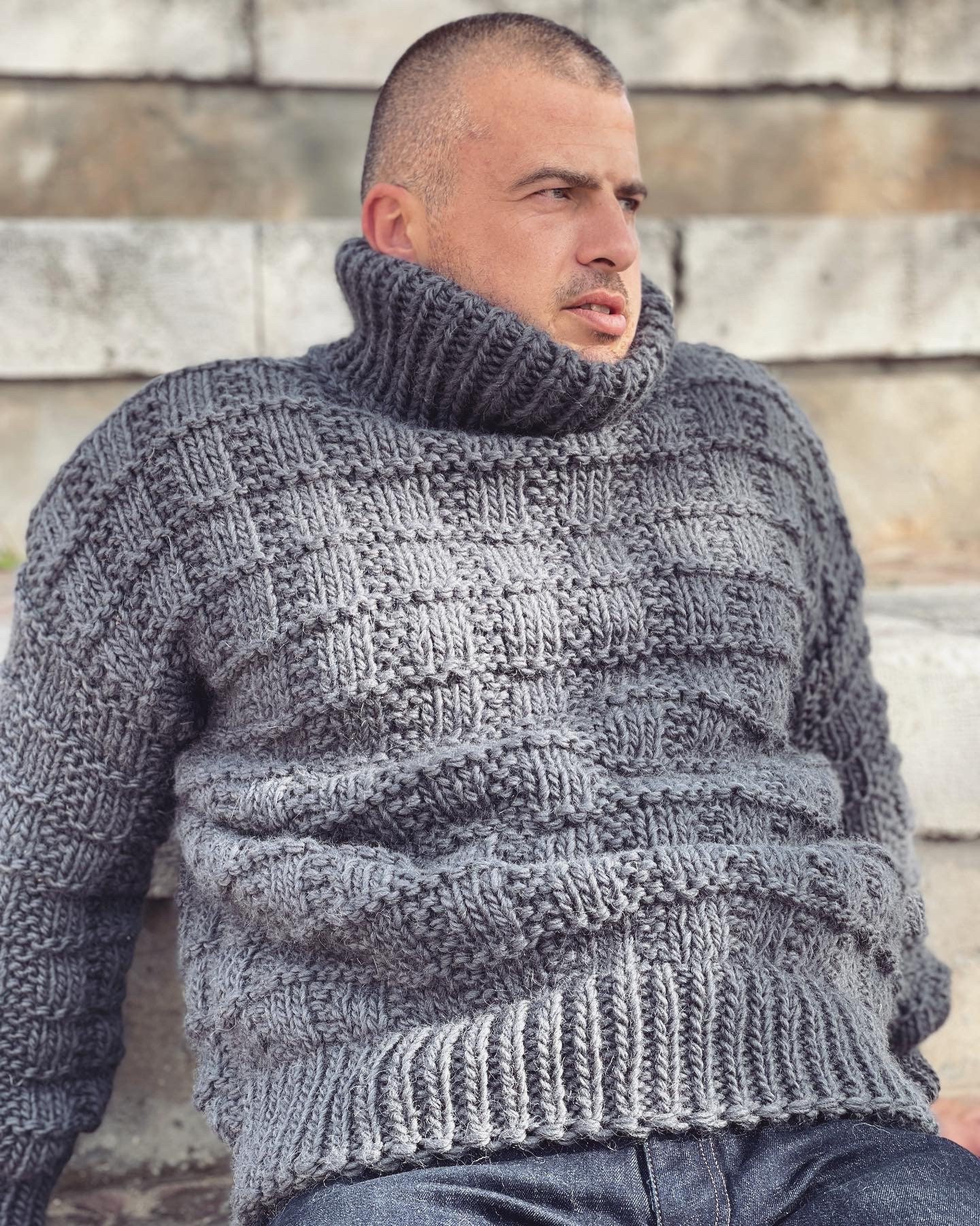Suéter Masculino Gafeng Inverno - Gola Rolê Grossa, Malha Térmica E Confortável