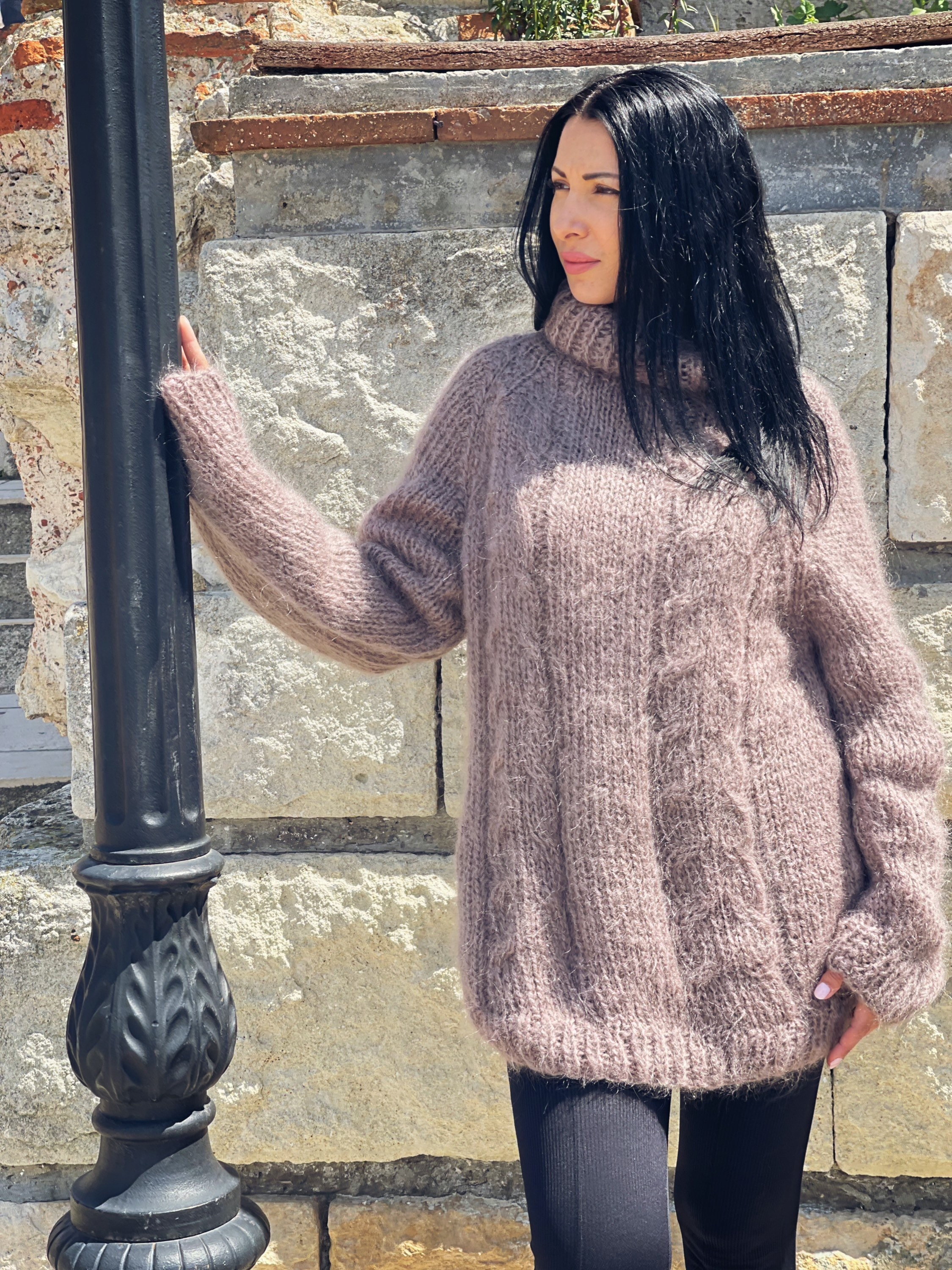 Ready to Ship Size 2XL, Cable Knit Fuzzy Mohair Sweater, Very Soft