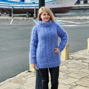 Chunky mohair Wool, Mohair Sweater, Natural Mohair Jumper, Wool Pullover, Fuzzy Mohair, Cable Knit Mohair, Vintage Sweater