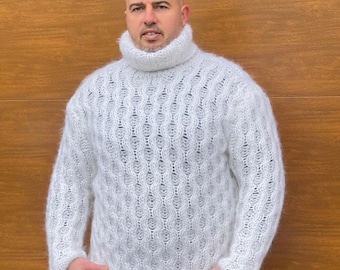 Unisex Honeycomb Mohair Sweater | Hand Knitted Textured Jumper
