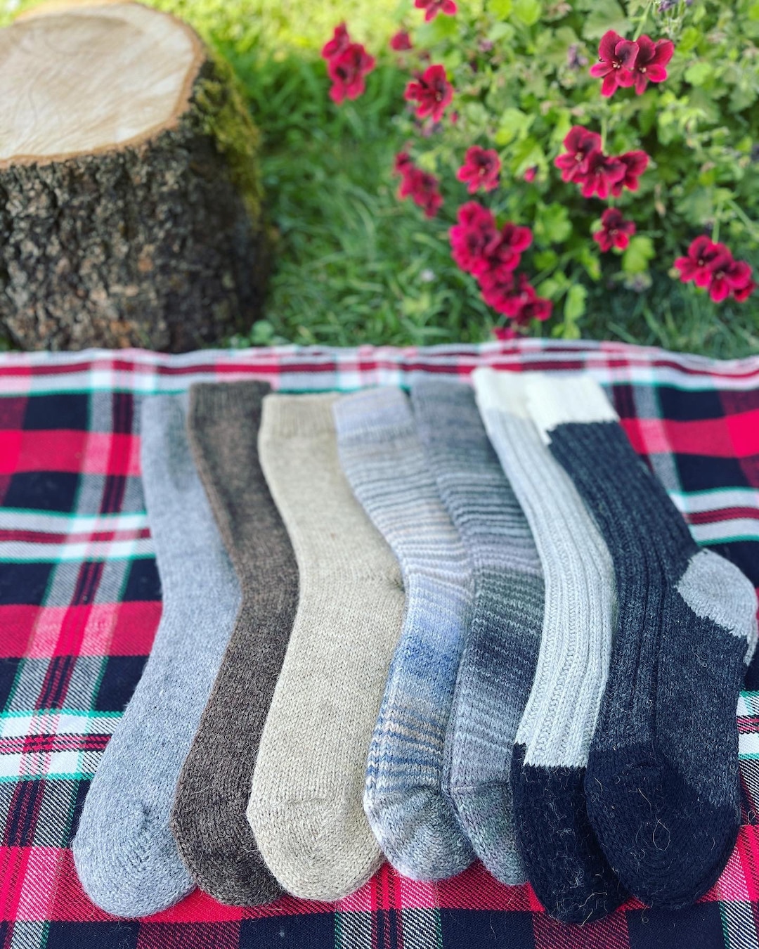 Knitted Men Wool Socks Size 43 46 EU USA 9 13 Winter Etsy Canada