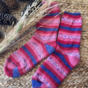 Colorful Wool Winter Socks  - Handmade, Warm & Soft Cozy Gift for Her – Thick Knitted Socks for Cold Weather