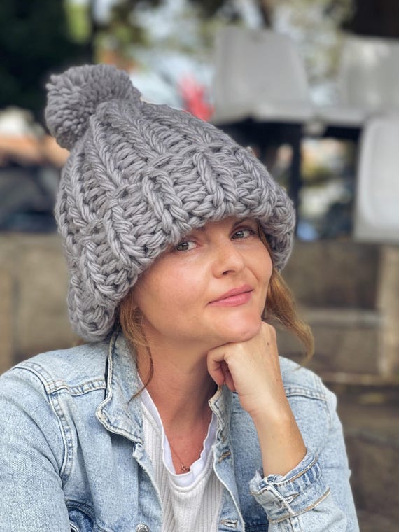 HEYO HZ0015 Ensemble Bonnet, écharpe, Gants Pour Femme, Bonnet Tricoté Chaud, écharpe D'hiver Avec Franges, Gris, Taille Unique