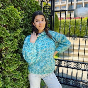 Ready to ship, size S, Mohair Sweater, Handmade Wool And Mohair Jumper, Warm and Cosy winter clothes