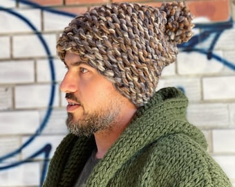 Gorro de lana de punto, Gorro muy calentito, 4 hebras de pura lana, Gorros de invierno, Gorro, Gorro unisex, Gorro muy grueso y calentito, Regalo de Navidad