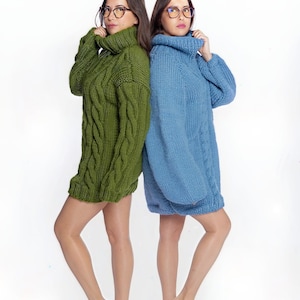 Maglione lavorato a trecce verde, maglione color oliva, maglione progettato su misura, pullover personale, abbigliamento per donne, abiti invernali lavorati a mano immagine 7