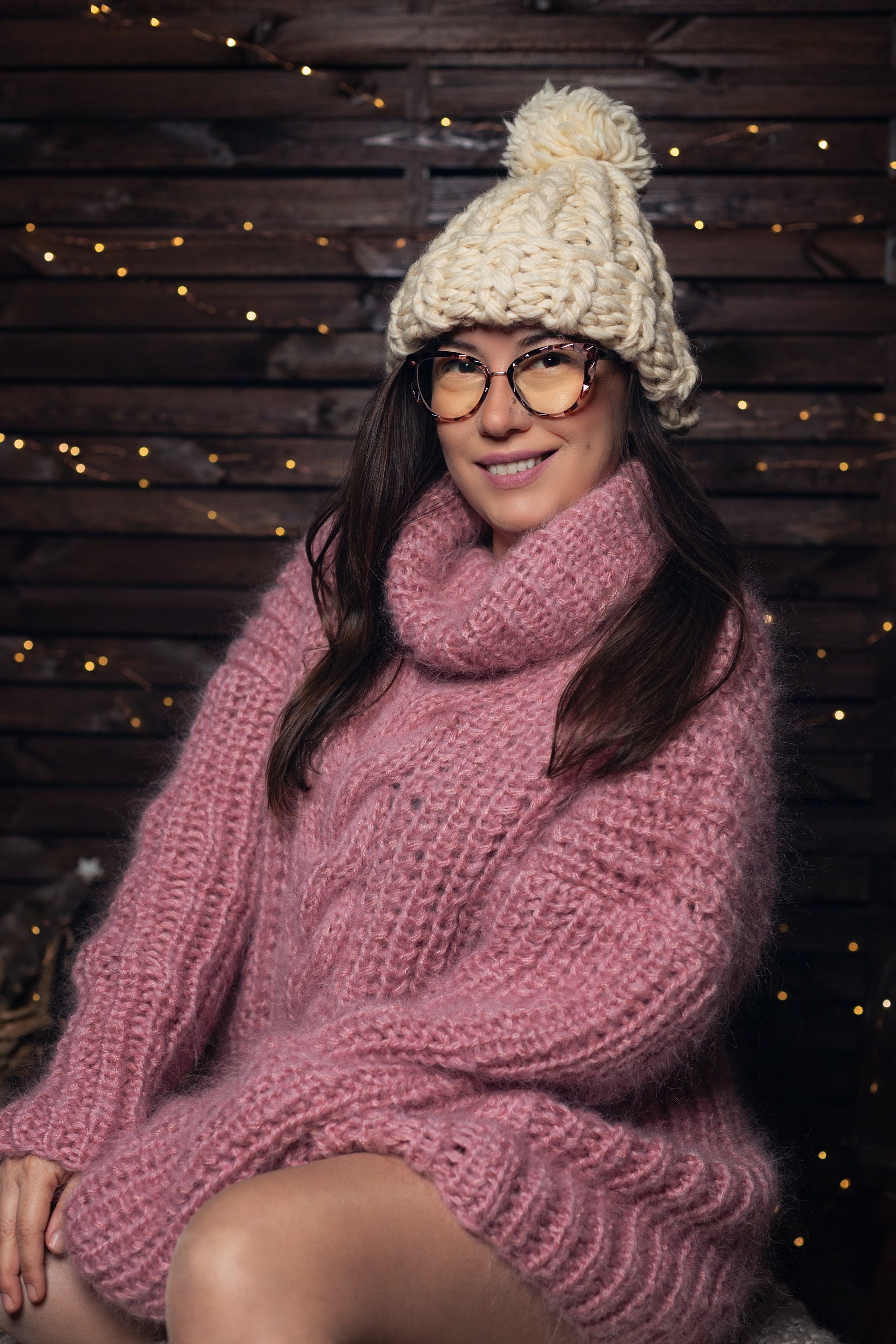 Hand Knit Wool Hat, Very Warm and Thick Pure Wool Hat, Super  display picture 2