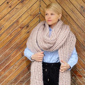 Long Mohair Scarf, 5 strands of mohair, Winter Scarf, Fuzzy Mohair, Thick and Warm Scarf, Warm and Soft Scarf, Mohair Shawl, Fashion Lady