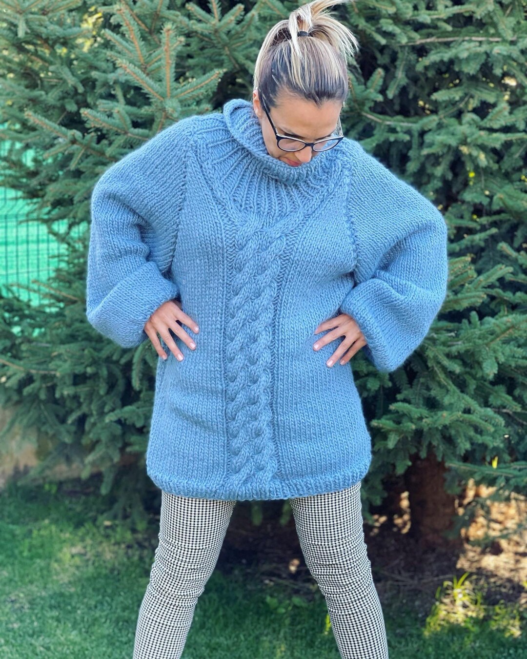 トップス MADISON BLUE HAND-KNITTED CUNKY KN PO HAND-KNITTED CUNKY