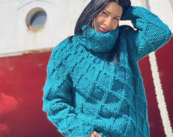 Ready to ship Size L, Perfect Wool Dress, Long Hand Knit Wool Dresses, Tunic Wool Sweater, Classy and Sexy Soft Women Dress, Custom Gift