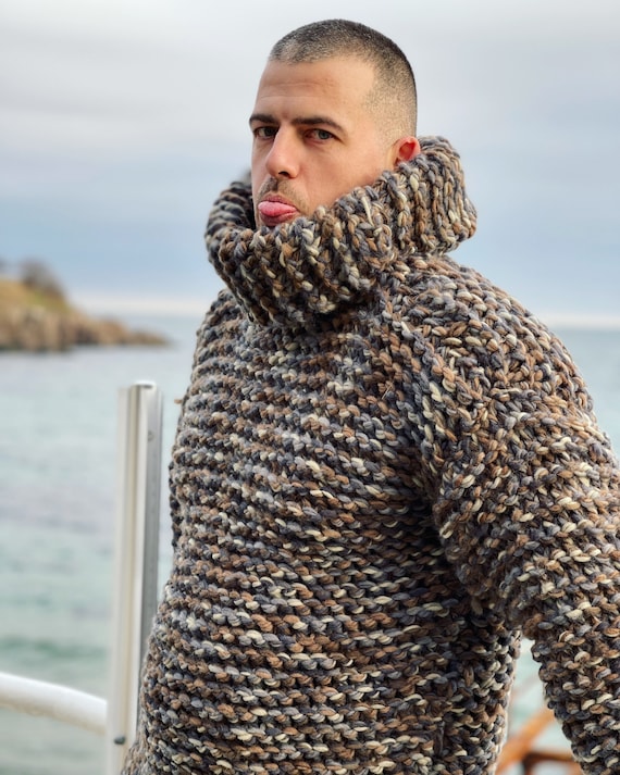 Hand Knit Super Chunky Sweater Bulky 