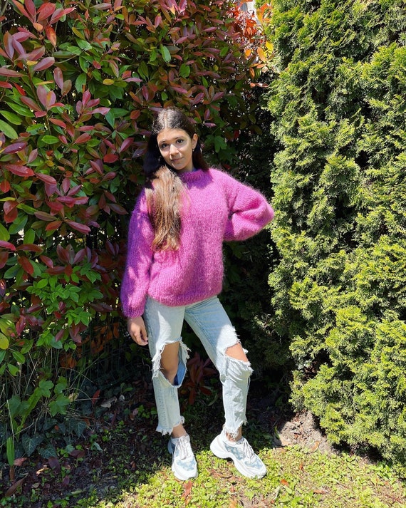 Soft Mohair Jumper, Mohair Fetish, Mohair Sweater, Women Warm