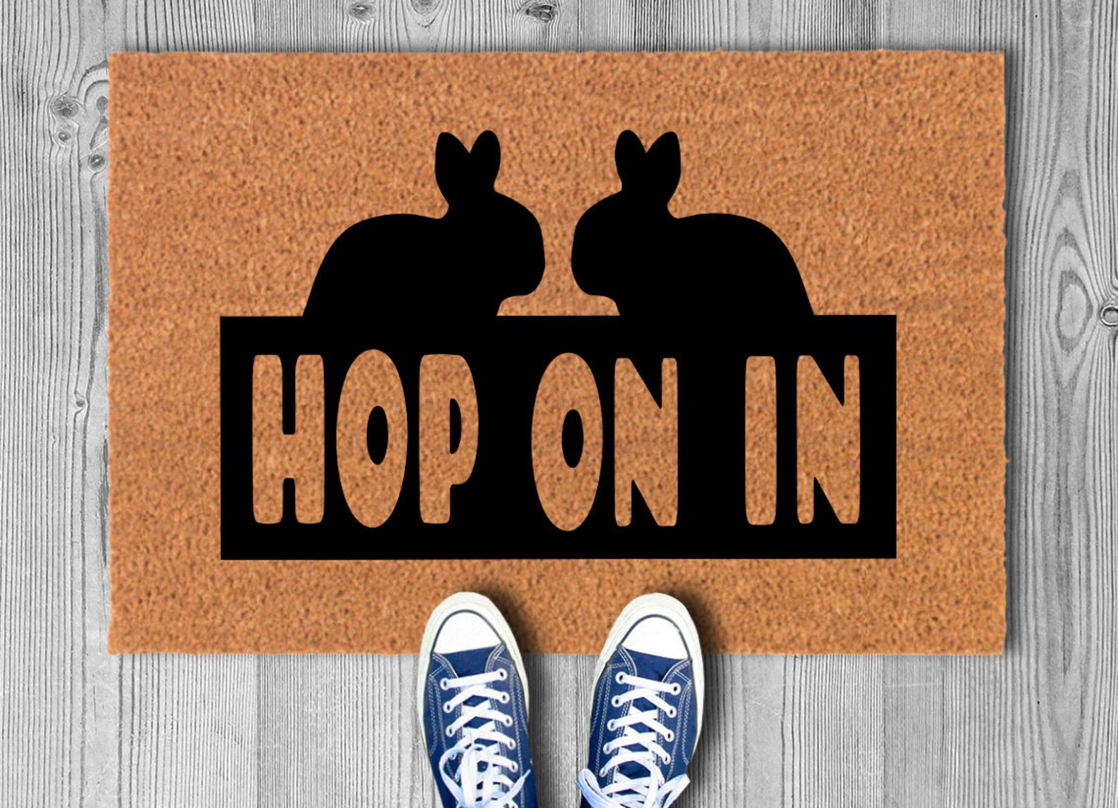 Hop On In Mat Front Doormat Funny Doormat Easter Etsy