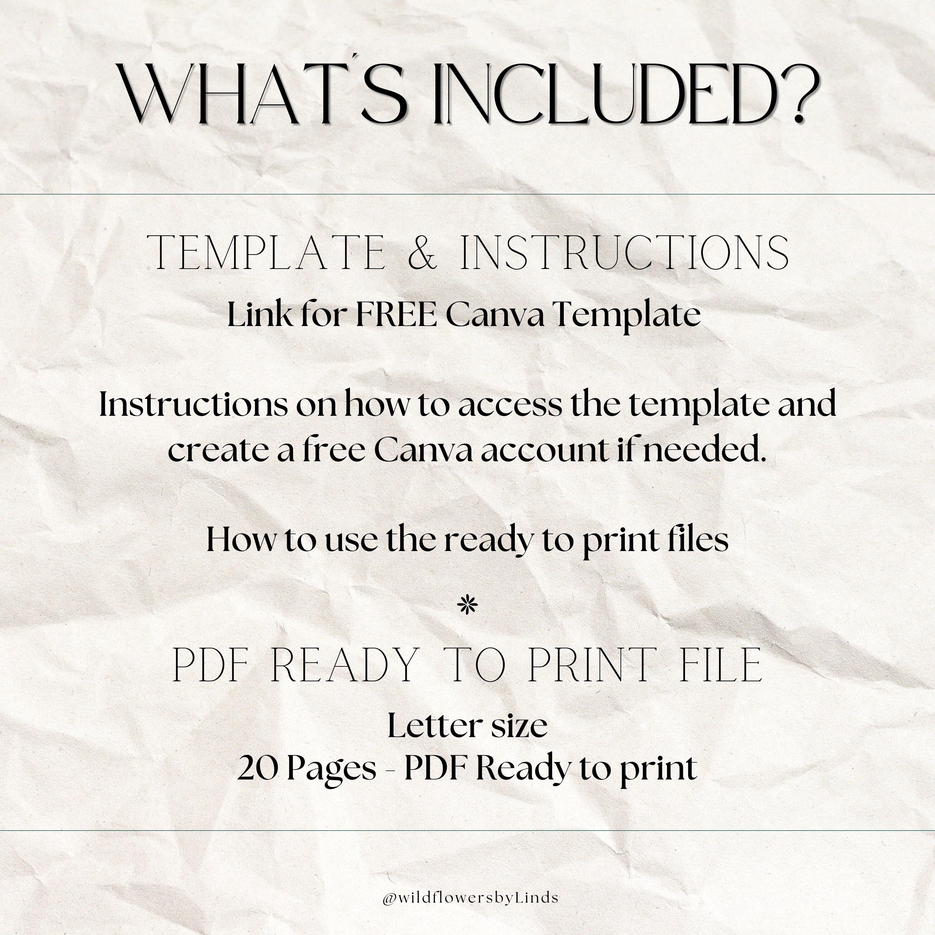 Table of Contents PDF Printables 20 Versions Fillable Etsy